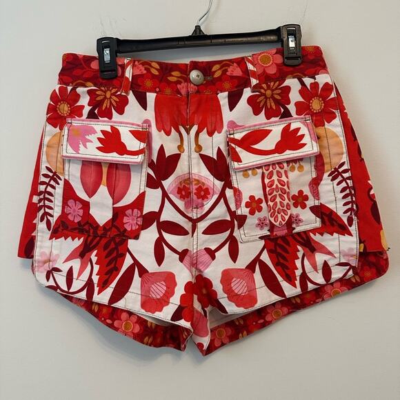 Farm Rio Red and Pink Cargo Shorts with Modern Fit Size 30 - Picture 1 of 8
